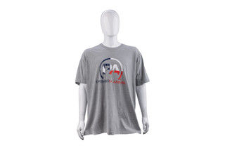 Primary Arms Texas Flag Logo T-Shirt is grey with a bold Primary Arms logo on the front.